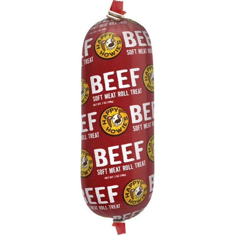 Happy Howie's Soft Meat Roll Treat - Soft Dog Food Beef Rolls, High Protein, Natural Ingredients, for All Dogs, Made in USA - Beef, 12 Oz (Pack of 1)