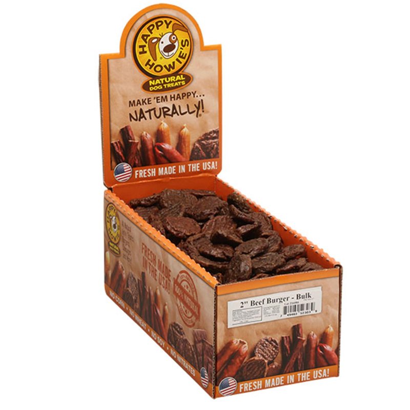 Happy Howie's Mini Doggy Burgers - Natural Healthy Dog Treats, Made with Real Beef, Hormone and Gluten Free - Beef
