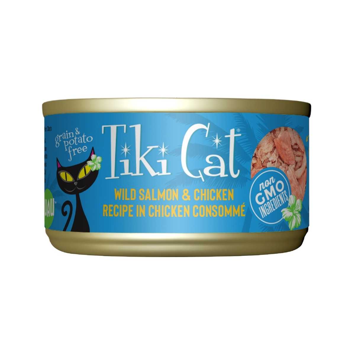 Tiki Pet Luau Wild Salmon & Chicken (previously Napili Luau)- 12/2.8 oz Cans