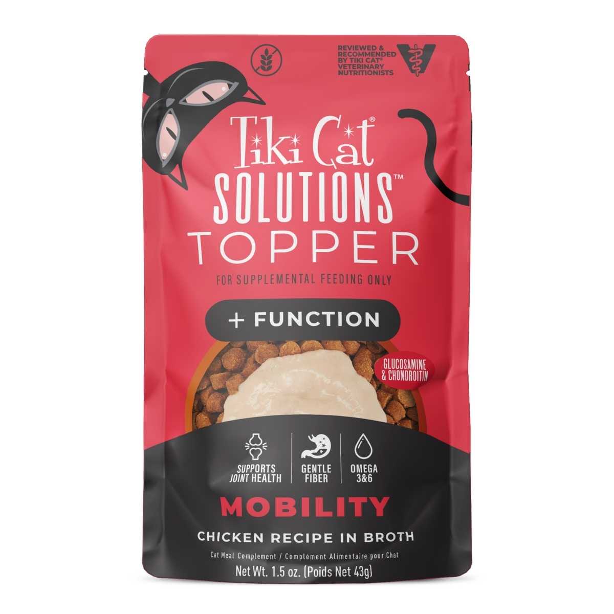 Tiki Pet Solutions Topper, Mobility, Chicken- 12/1.5 oz Pouches