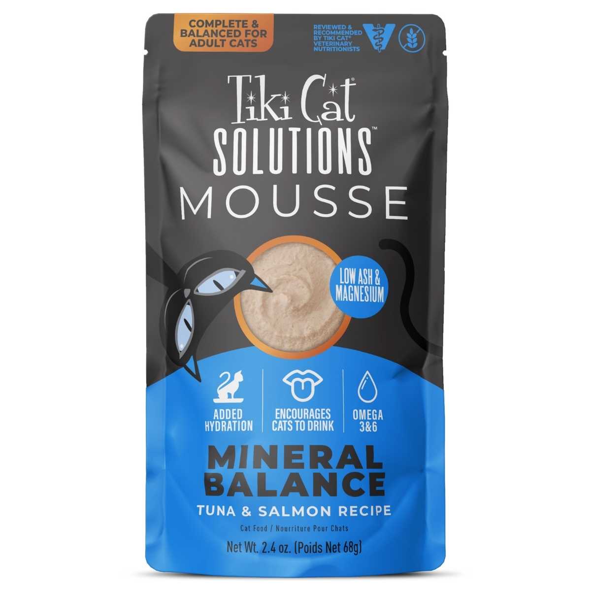 Tiki Pet Solutions Mousse, Mineral Balance, Tuna & Salmon, 12BX, 2.4 oz