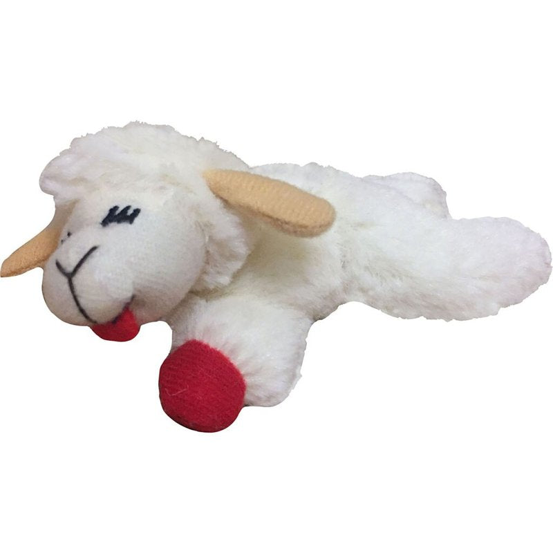 Multipet Lamb Chop Cat Plush Toy w/Catnip - Small Cat Chew Toy for All Cats - Extra Soft Plush Cat Toy - Stuffed Animal Kitten Toy for Cuddling & Playing - Cute Pet Toy (4â€Â, Cream)