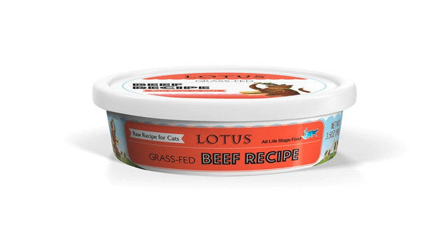 Lotus Raw Frozen Cat Food Grass-Fed Beef, 3.75 oz