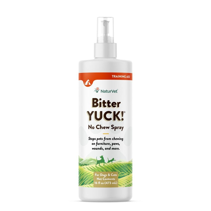 NaturVet Bitter Yuck! No Chew Spray for Dogs, Cats, and Horses Pet Training Spray, Liquid, Made in The USA, 16 Ounce