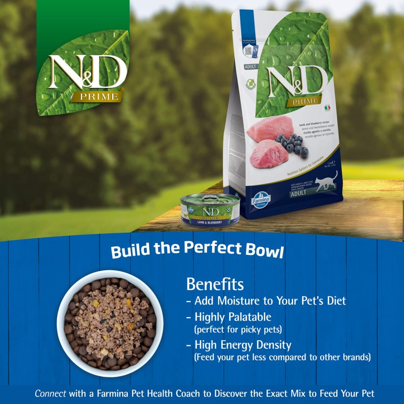 Farmina Natural & Delicious Grain Free Lamb and Blueberry Adult Cat, 11 lb bag