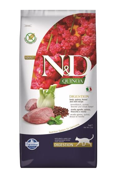 Farmina N&D Quinoa Digestion Lamb Functional Dry Cat Food, 11 lb
