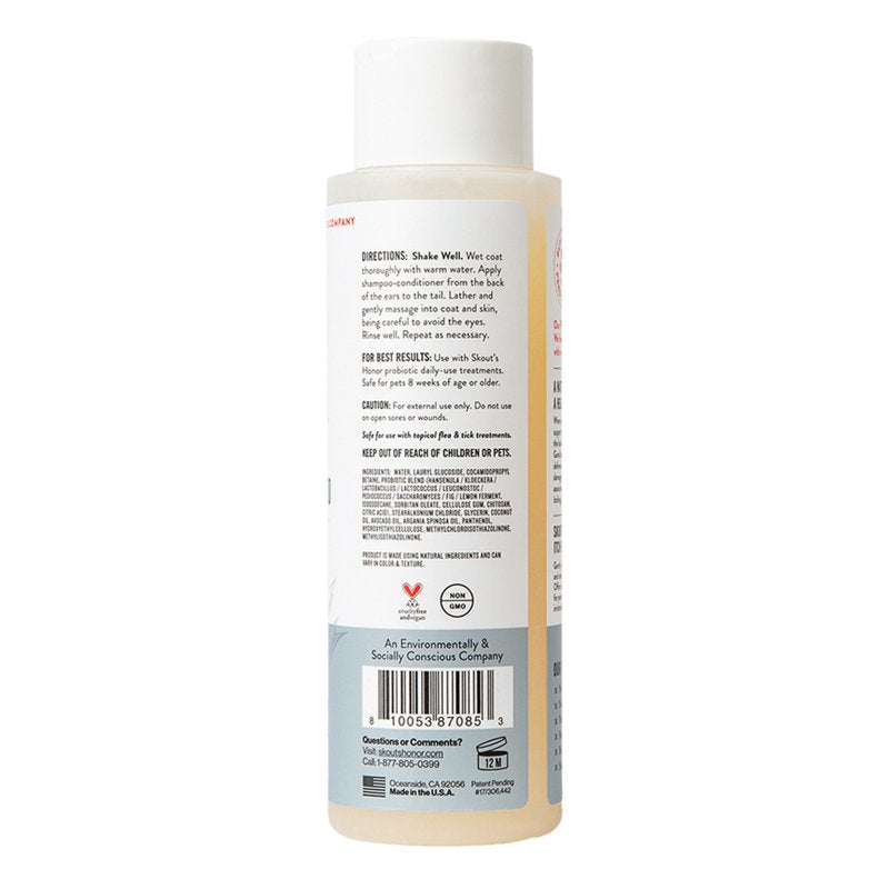 Skout's Honor Probiotic Itch Relief Shampoo for Pets - Non-Medicated, Fragrance-Free, Paraben & Sulfate-Free, with Avocado Oil & Omega 3's, 8oz