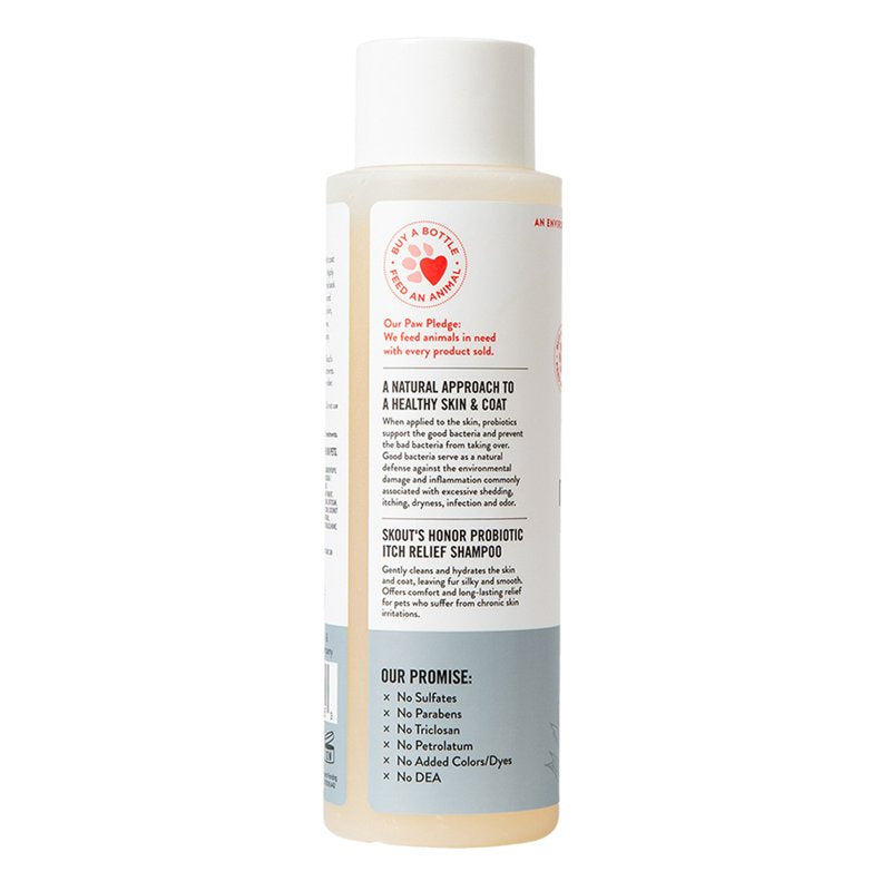 Skout's Honor Probiotic Itch Relief Shampoo for Pets - Non-Medicated, Fragrance-Free, Paraben & Sulfate-Free, with Avocado Oil & Omega 3's, 8oz