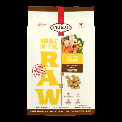 Primal Kibble in The Raw Freeze Dried Dog Food for Puppies, Complete Puppy Diet Scoop & Serve Healthy Raw Dog Food, Crafted in The USA (9 lbs)