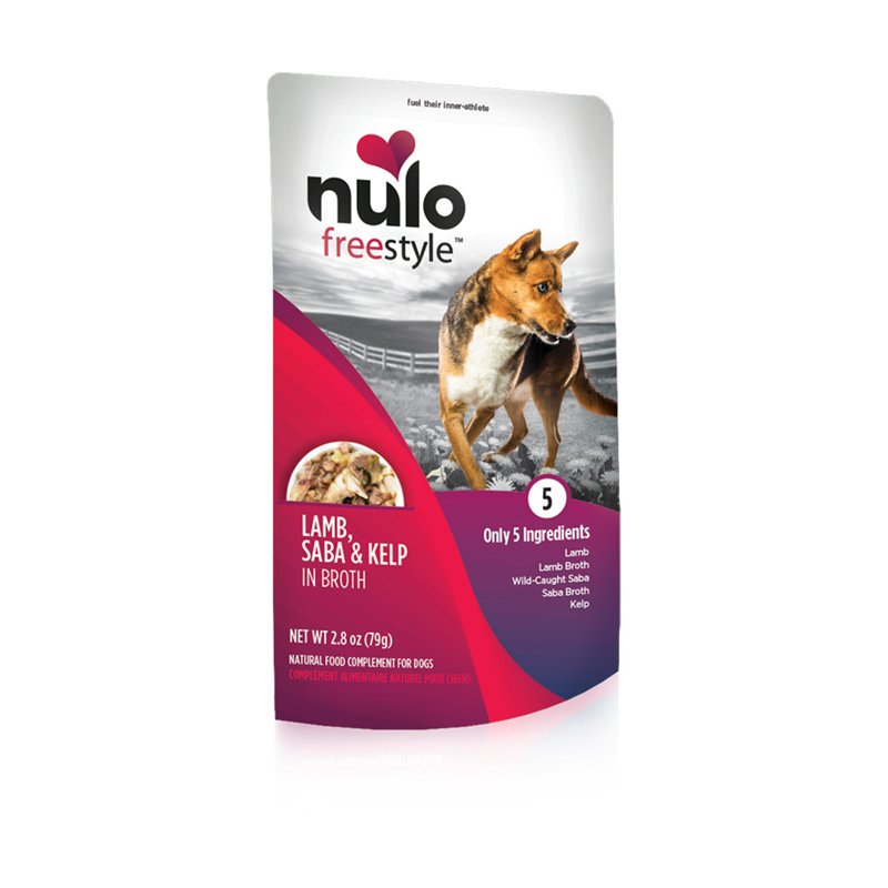 Nulo Freestyle, Lamb Saba/Mackerel & Kelp in Broth Grain-Free Dog Food Topper Pouch, 2.8 Ounce