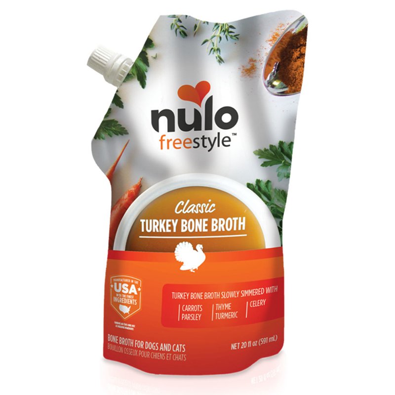 Nulo Freestyle Bone Broth, Premium Food Topper for Cats and Dogs, with Collagen and Chondroitin Sulfate to Help Boost The Quality of Your Pet’s Coat and Skin, 20 FL Oz Pouch
