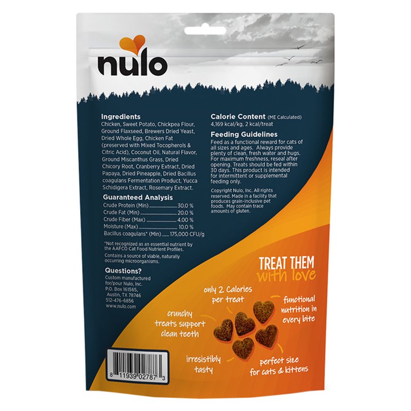 Nulo Digestive Health Functional Treats Grain-Free with BC30 Probiotic Chicken Recipe for Cats & Kittens 4oz