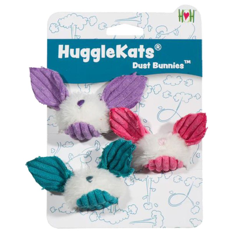 HuggleHounds Cat Mouse Toys - Interactive & Stimulating Cat Toy with Cat Nip Infused - Feather Mice Toy for Indoor Cats | HuggleKats Dust Bunnies