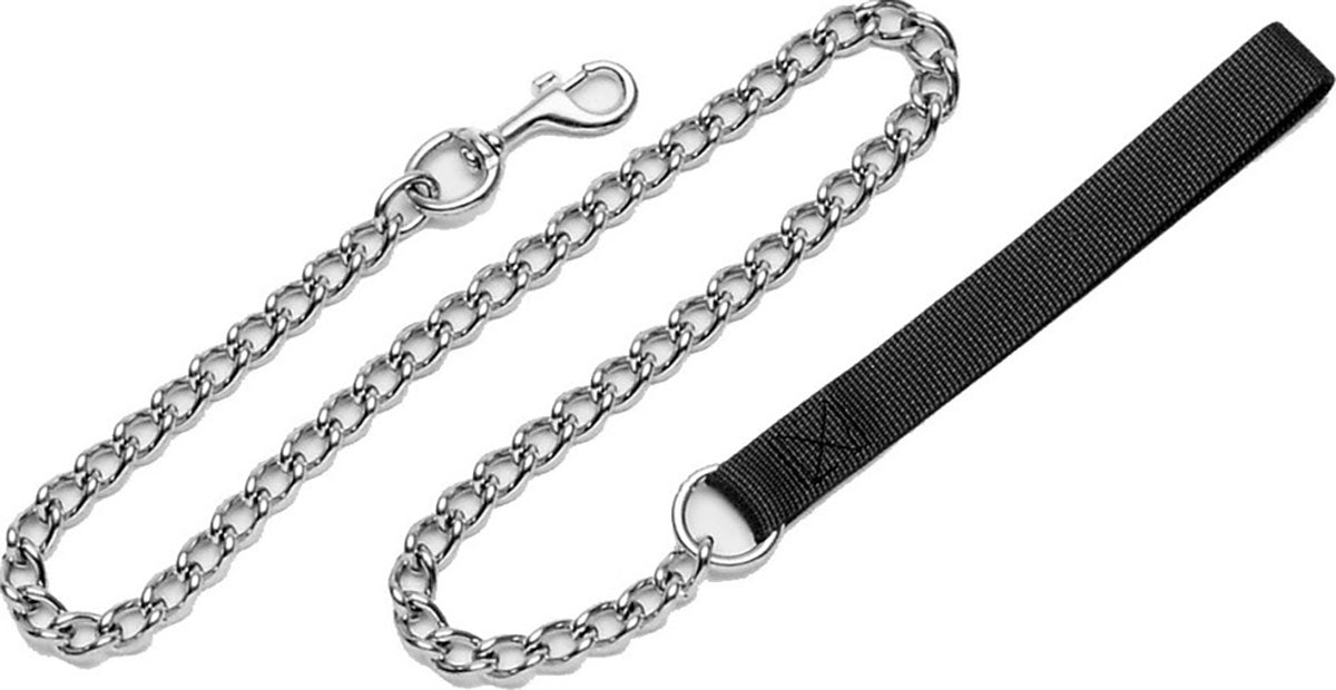 Titan Chain Dog Leash W/ Nylon Handle