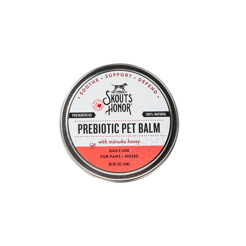 SKOUT'S HONOR Prebiotic Pet Balm - 100% Natural and Made with Manuka Honey, Soothes Dry, Itchy Paws and Noses - Safe for Cats and Dogs, 2oz