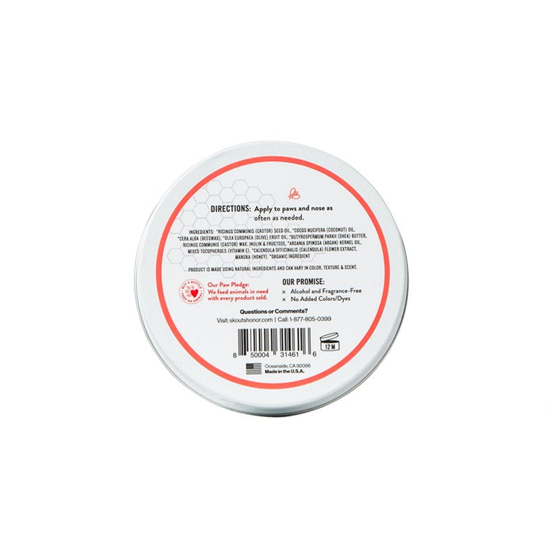 SKOUT'S HONOR Prebiotic Pet Balm - 100% Natural and Made with Manuka Honey, Soothes Dry, Itchy Paws and Noses - Safe for Cats and Dogs, 2oz