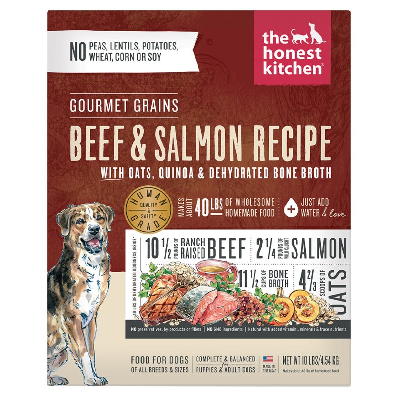 The Honest Kitchen Gourmet Grains Beef & Salmon Recipe Dehydrated Dog Food, 4 lb box