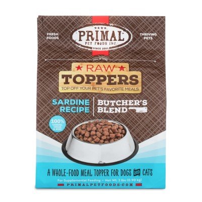 Primal, Raw Toppers Butcher's Blend Sardine Recipe Frozen Meal Topper for Dogs & Cats, 32 Ounce