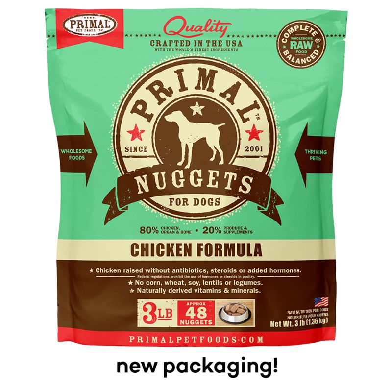 Primal Pet Foods 850010 Canine Chicken Nuggets, 3-Pound