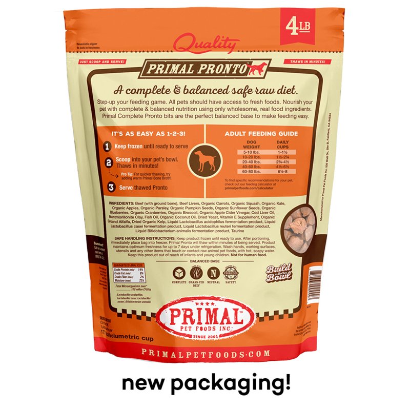 Primal Pronto Beef Frozen Raw Dog Food