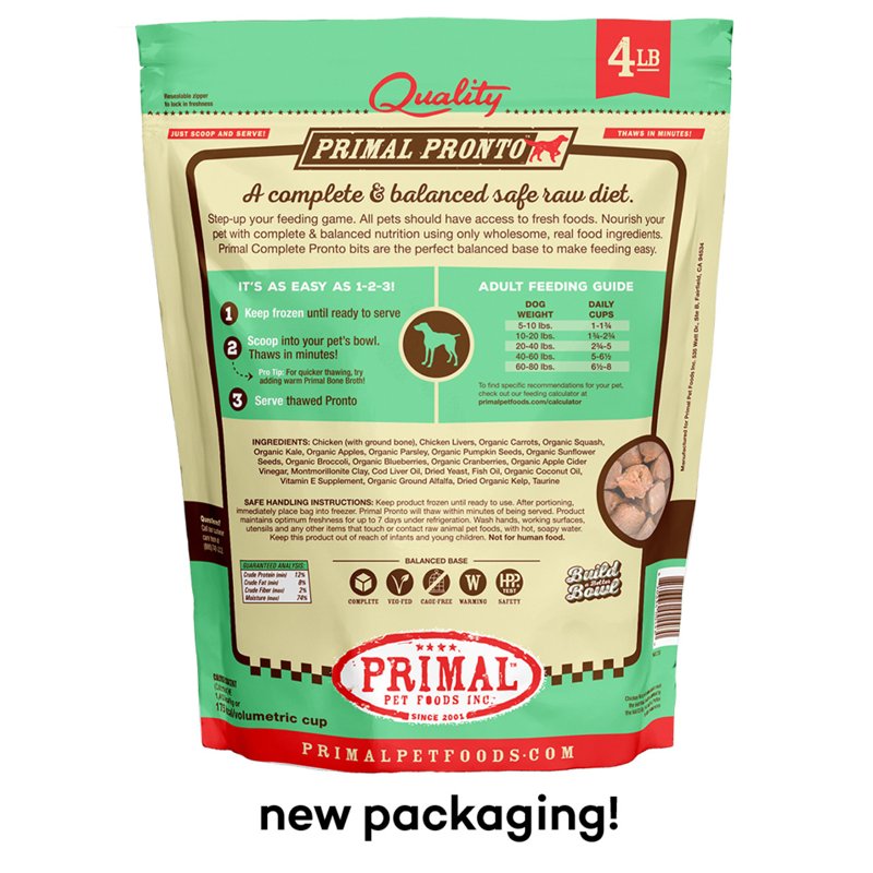Primal Pronto Chicken Frozen Raw Dog Food