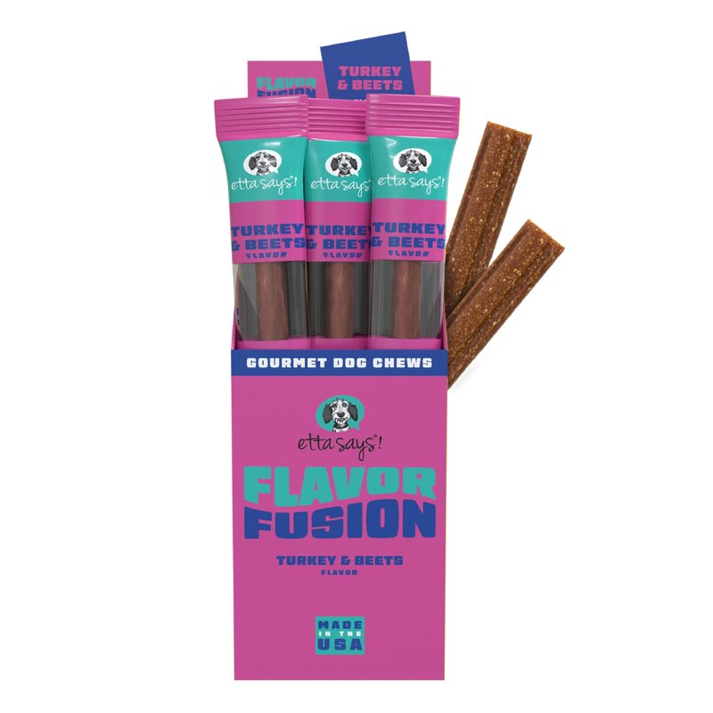 etta says! Flavor Fusion - All Natural Rawhide Free Chews for Dogs 2oz Chew - Turkey and Beets - Made in The USA
