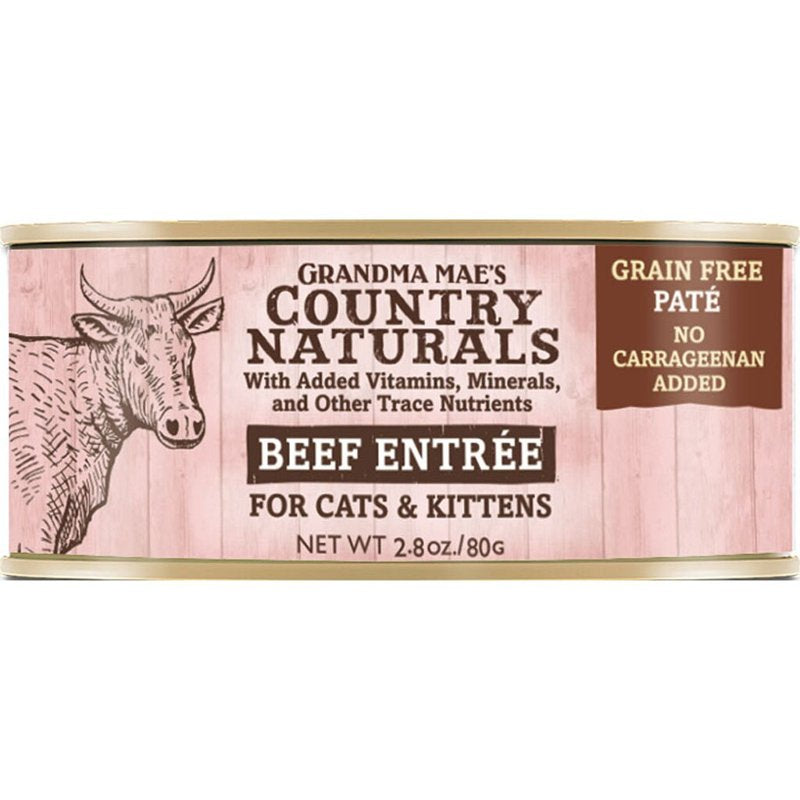 Grandma Maes 46000733 2.8 oz Country Naturals Cat Pate Grain Free Beef