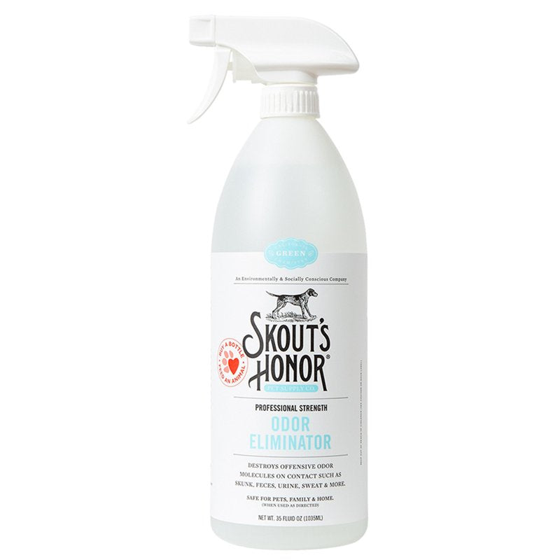 SKOUT'S HONOR Odor Eliminator - Plant-Powered Deodorizer for Offensive Pet Odors, Destroys Molecules On Contact - Biodegradable, Eco-Friendly, No Residue, 35 oz
