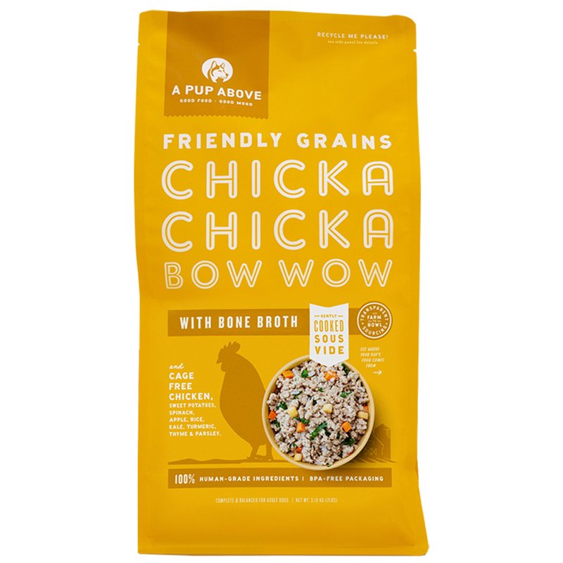 A Pup Above, Gently Cooked Friendly Grains Chicka Chicka Bow Wow with Bone Broth Frozen Dog Food, 16 Ounce