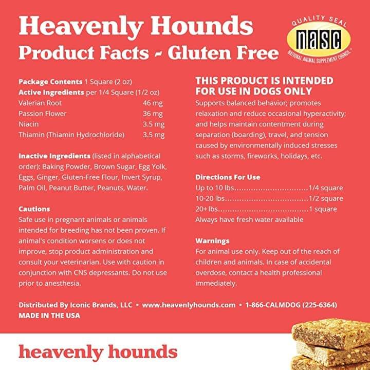 Heavenly Hounds Peanut Butter Chews - Anxiety Relief for Dogs - Natural Ingredients - No Hemp Calming Treats, 2 Oz