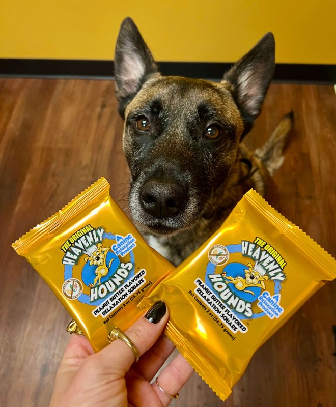 Heavenly Hounds Peanut Butter Chews - Anxiety Relief for Dogs - Natural Ingredients - No Hemp Calming Treats, 2 Oz
