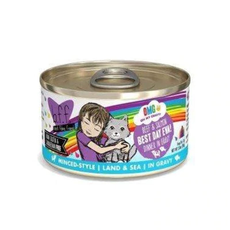 Weruva B.F.F. Omg - Best Feline Friend Oh My Gravy!, Lots-O-Luck! With Duck & Tuna In Gravy Cat Food By, 5.5Oz Can