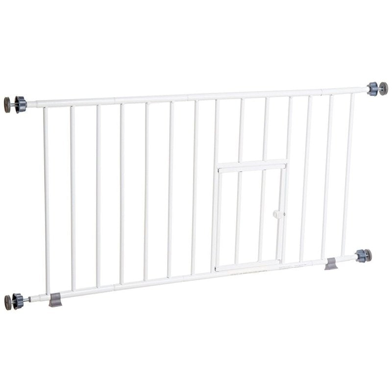 Carlson Pet Products MINI Expandable Extra Wide Pet Gate with Small Pet Door (916006), White, 18-31 inches