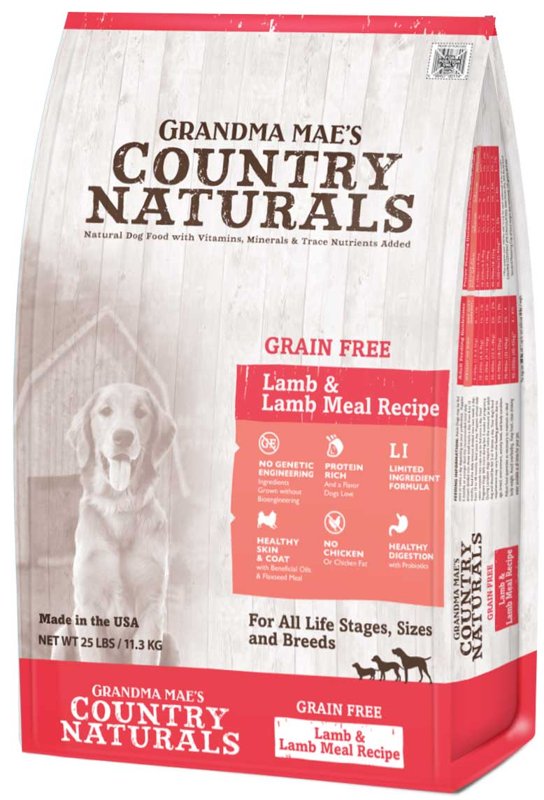 Grandma Mae's Country Naturals Grain-Free Lamb Dry Dog Food, 4 Pound Bag