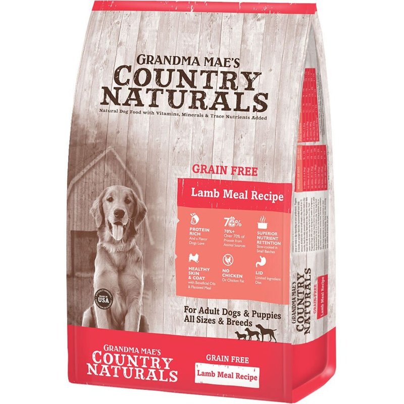 Grandma Mae's Country Naturals Grain-Free Dry Lamb and Lamb Meal Recipe,12 Pounds, Dry Dog Food Made in The USA