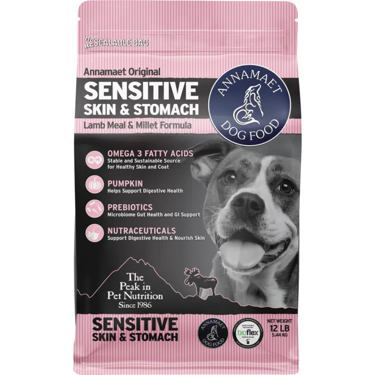 Annamaet Sensitive Skin & Stomach Dog Food – Digestive & Skin Health Formula with Pumpkin, Coconut Oil & Omega-3
