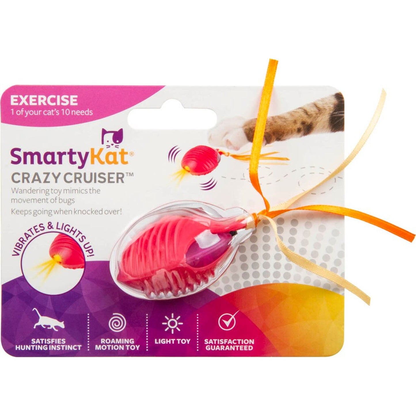 Smartykat Crazy Cruiser Rumble Bug Motion Cat Toy