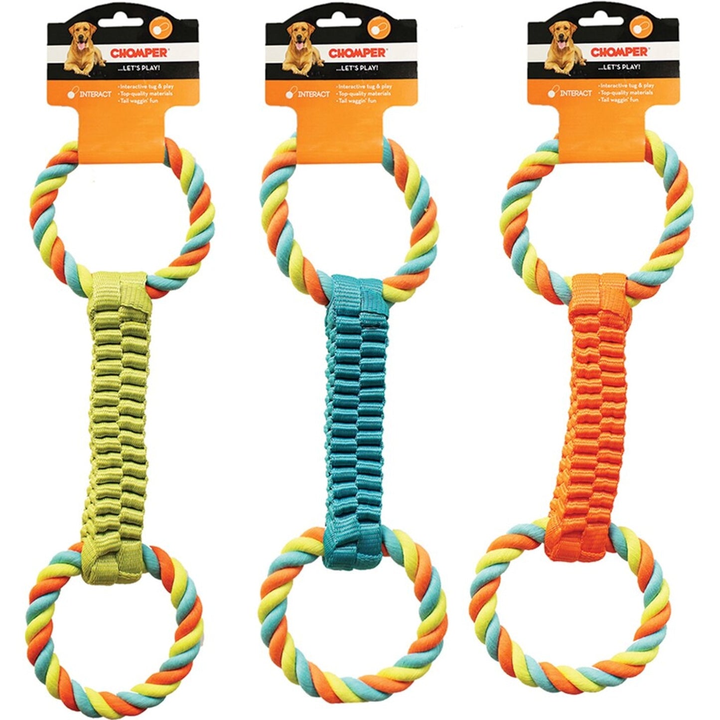 Chomper Ballistic Weave W/Rope Tug Toy