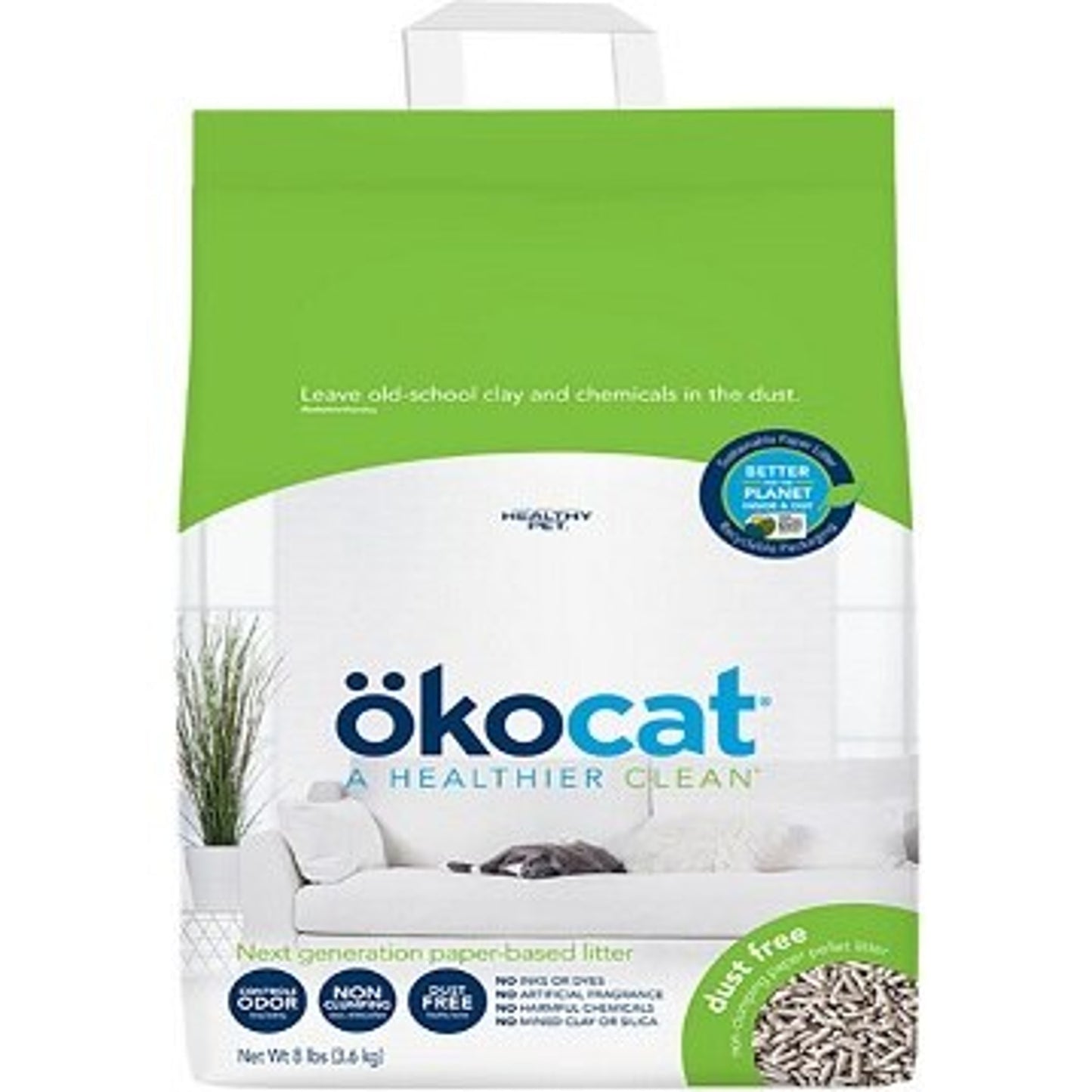 Okocat Dust Free Non-Clumping Paper Pellet Litter
