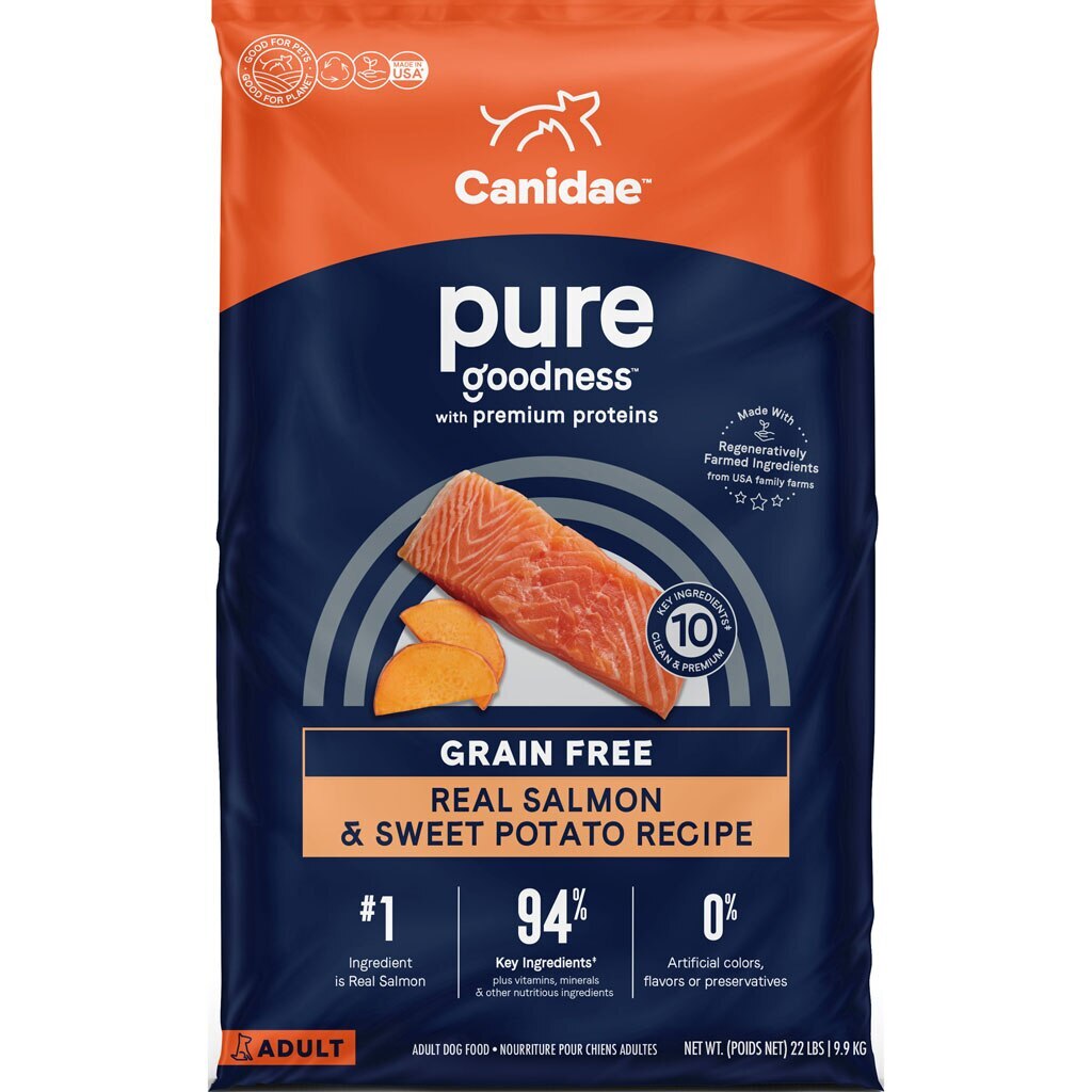 Canidae Pure Real Salmon & Sweet Potato Recipe Adult Dry Dog 22 LB