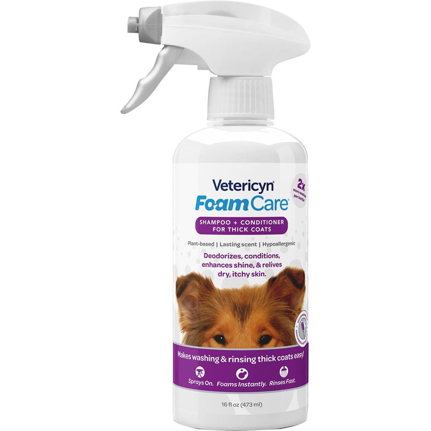 Vetericyn Foamcare Shampoo & Cond For Thick Coats