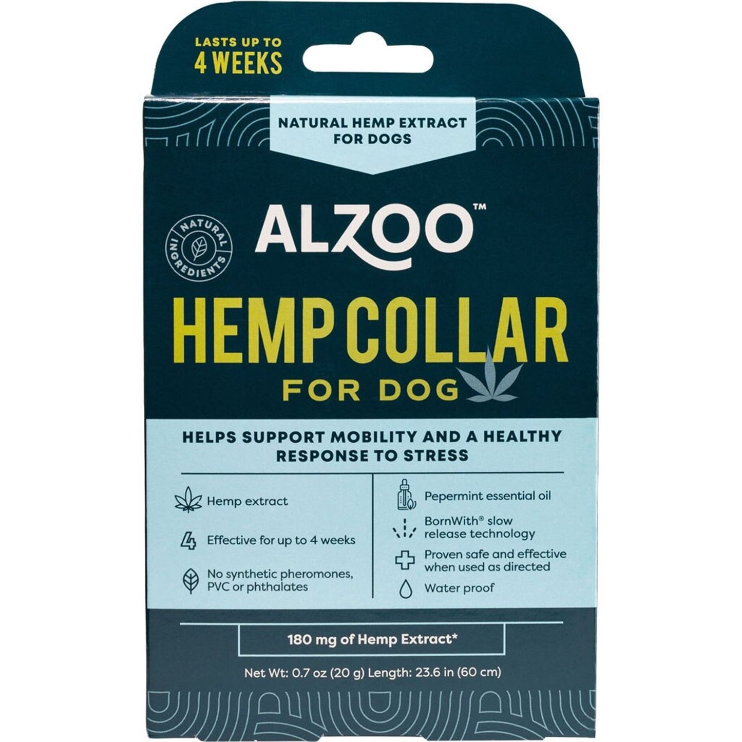 Alzoo Plant-Based Hemp Premium Collar For Dogs