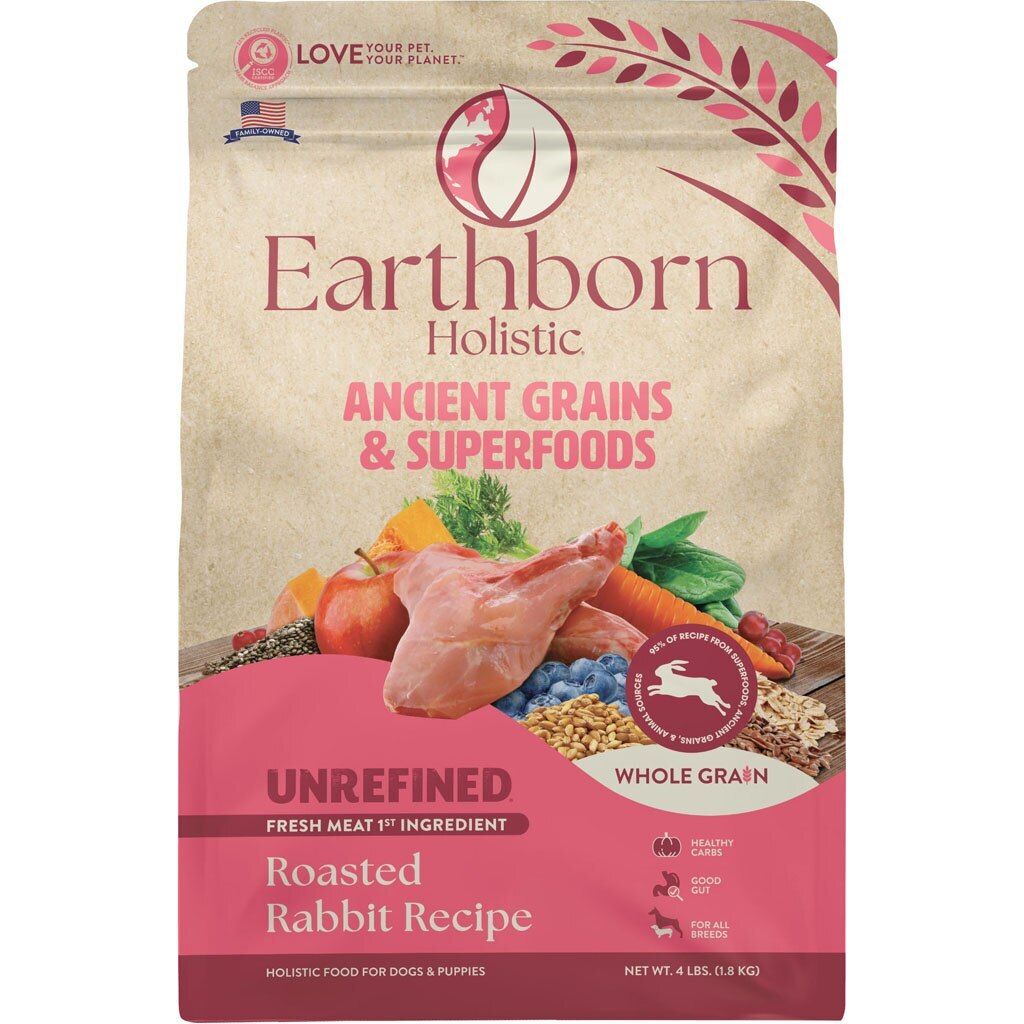 Earthborn Holistic Unrefined Roasted Rabbit with Ancient Grains & Superfoods Dry Dog Food 4 lb
