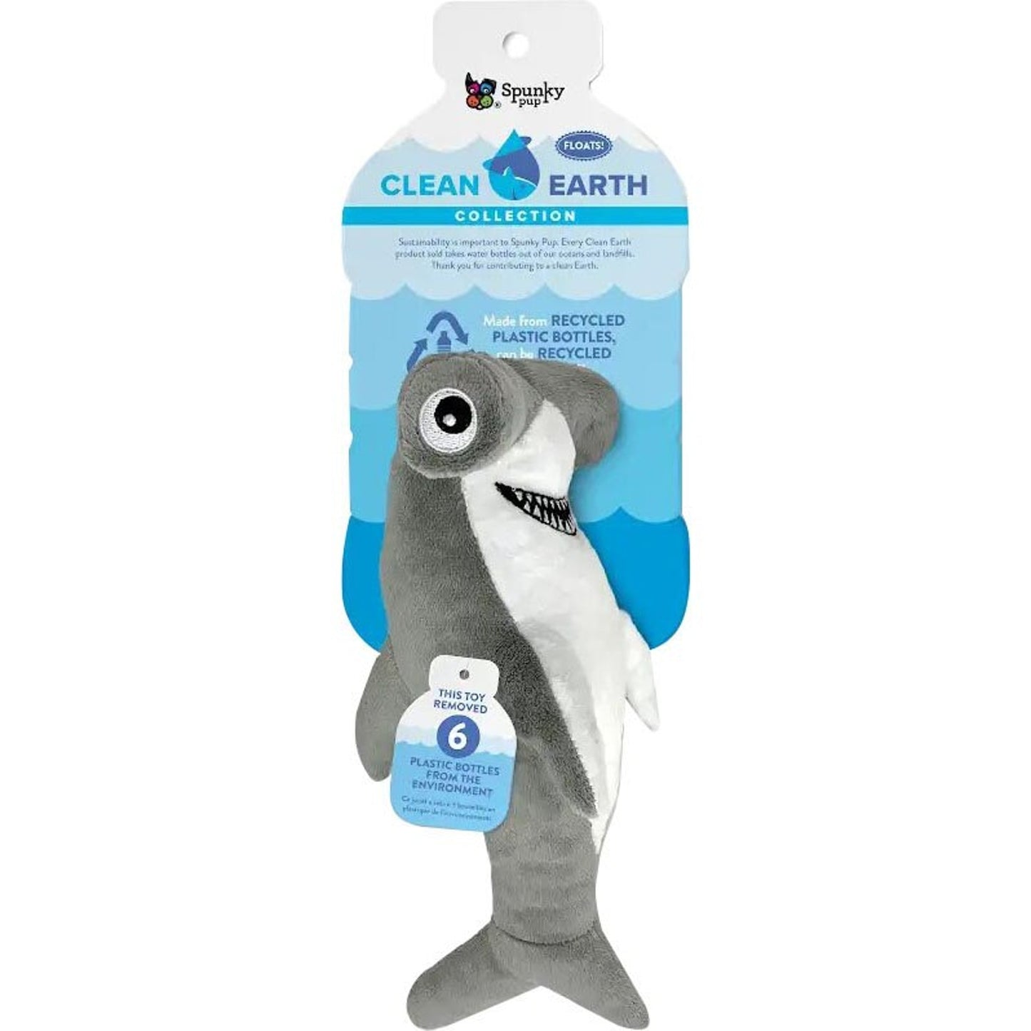 Spunkypup Clean Earth Recycled Plush Toy Shark
