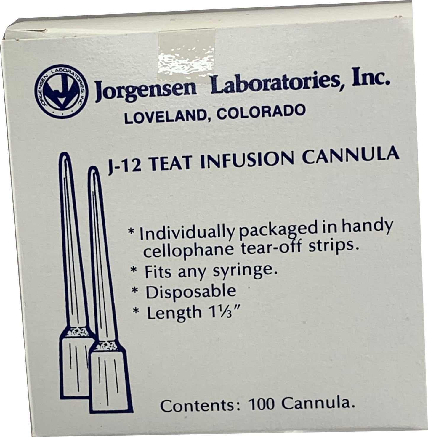 J-12 Plastic Teat Infusion Cannula