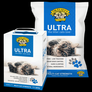 Dr. Elsey's Premium Clumping Cat Litter - Ultra - 99.9% Dust-Free, Low Tracking, Hard Clumping, Superior Odor Control, Unscented & Natural Ingredients