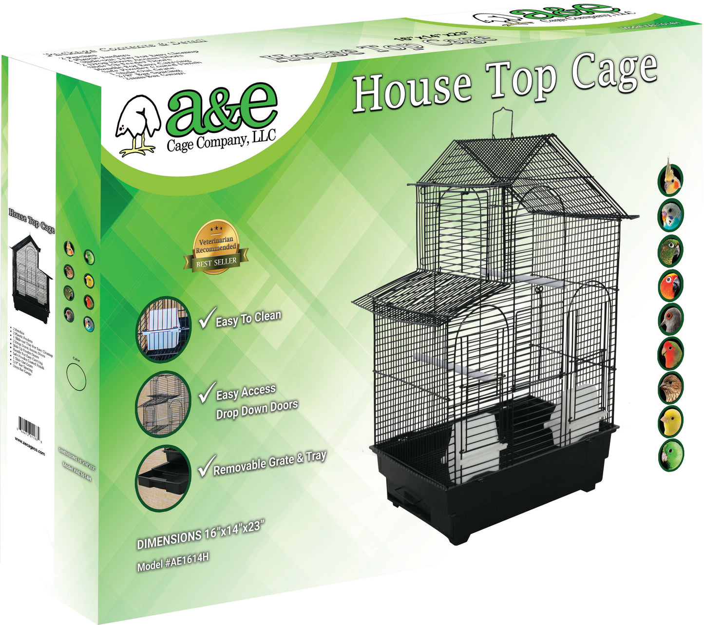 A&E House Top Bird Cage In Retail Box