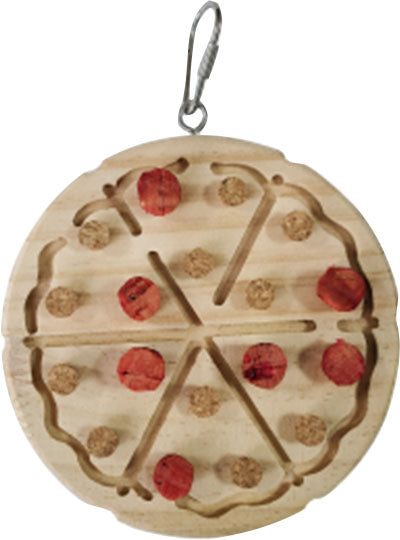 Happy Beaks Wood And Cork Pizza Bird Toy