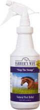 White spray bottle with 'Farrier's Wife Stop The Stomp Natural Pest Relief' label, 32 oz, front view packaged product