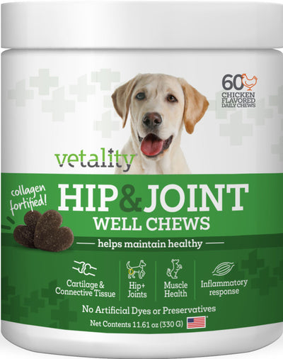 Vetality Hip+Joint Soft Well Chews For Dogs